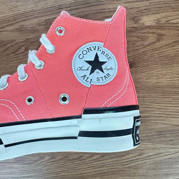 ❤️Converse Chuck 70 Plus Hi Top Platform Sz 8 Women Shoes Orange Sneaker A06432C - Picture 10 of 12